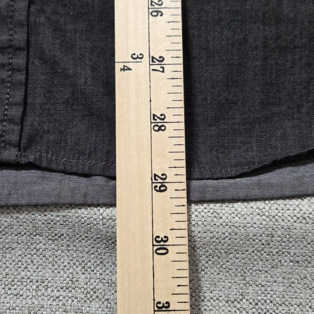 Guess Button Up Charcoal Gray Flip Cuff Yoke Slim‎ Fit Western Shirt Men's L